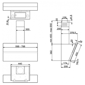 Наклонная вытяжка Smeg KCV80BE2