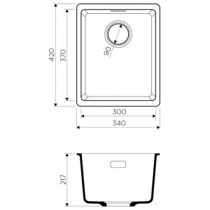 Кухонная мойка Omoikiri Kata 34-U-GR Artgranit/Leningrad Grey