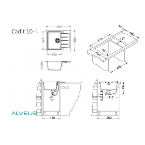 Кухонная мойка Alveus GRANITAL CADIT 10 CONCRETE