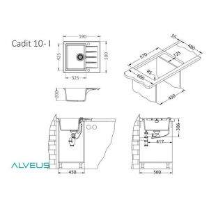 Кухонная мойка Alveus GRANITAL CADIT 10 CARBON