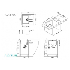 Кухонная мойка Alveus GRANITAL CADIT 10 BEIGE