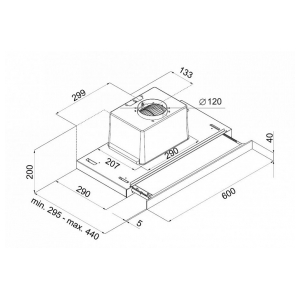 Встраиваемая вытяжка Maunfeld OUSE 50 Glass Black